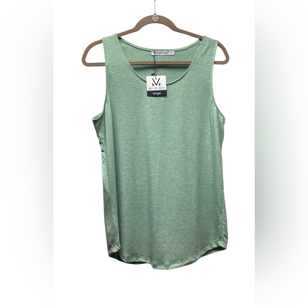 Michelle Mae Tiffany tank. Light sage green. Large